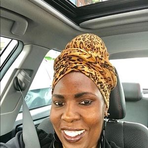 Animal print head wrap 72x22 inches